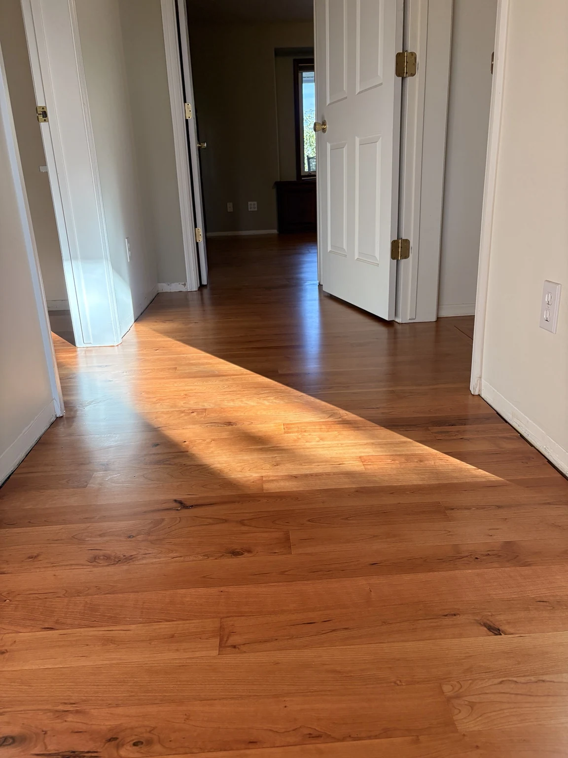 Hardwood flooring project detail in a home
