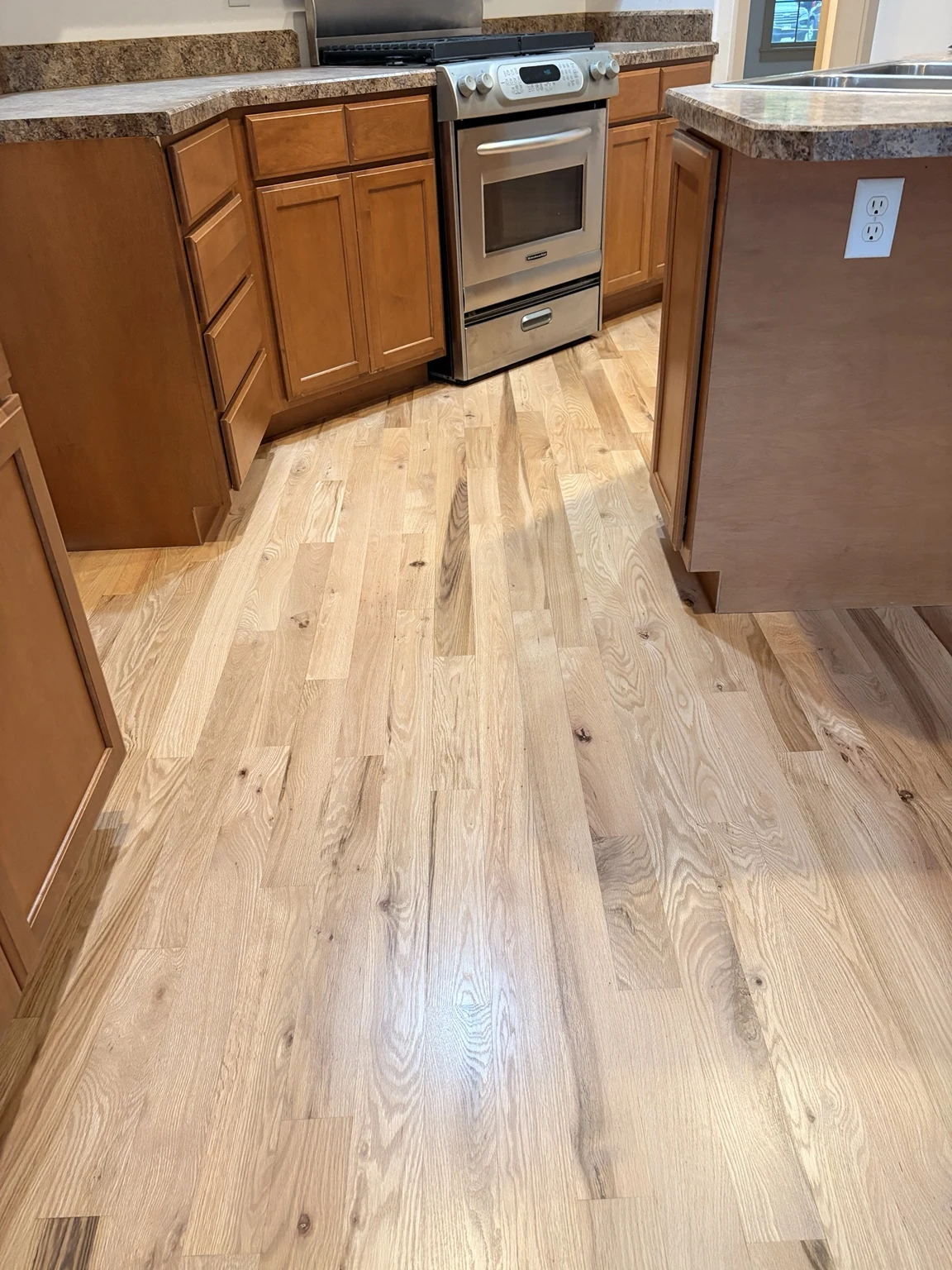 Hardwood flooring project detail in a home