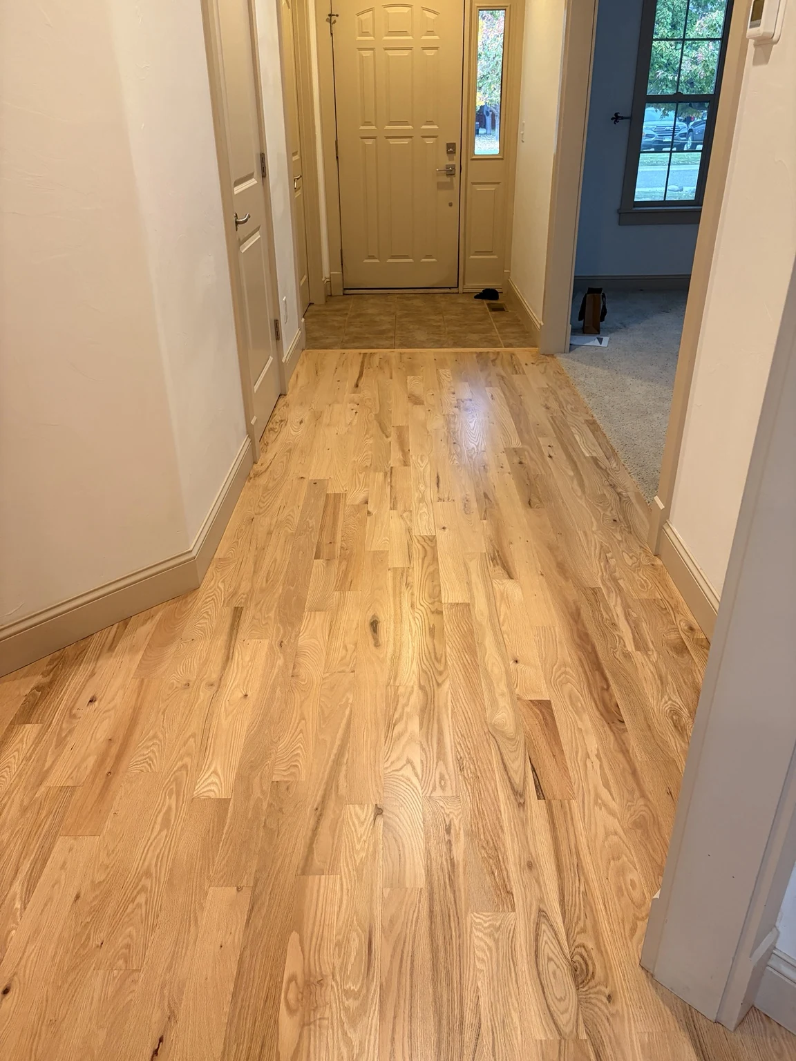 Hardwood flooring project detail in a home