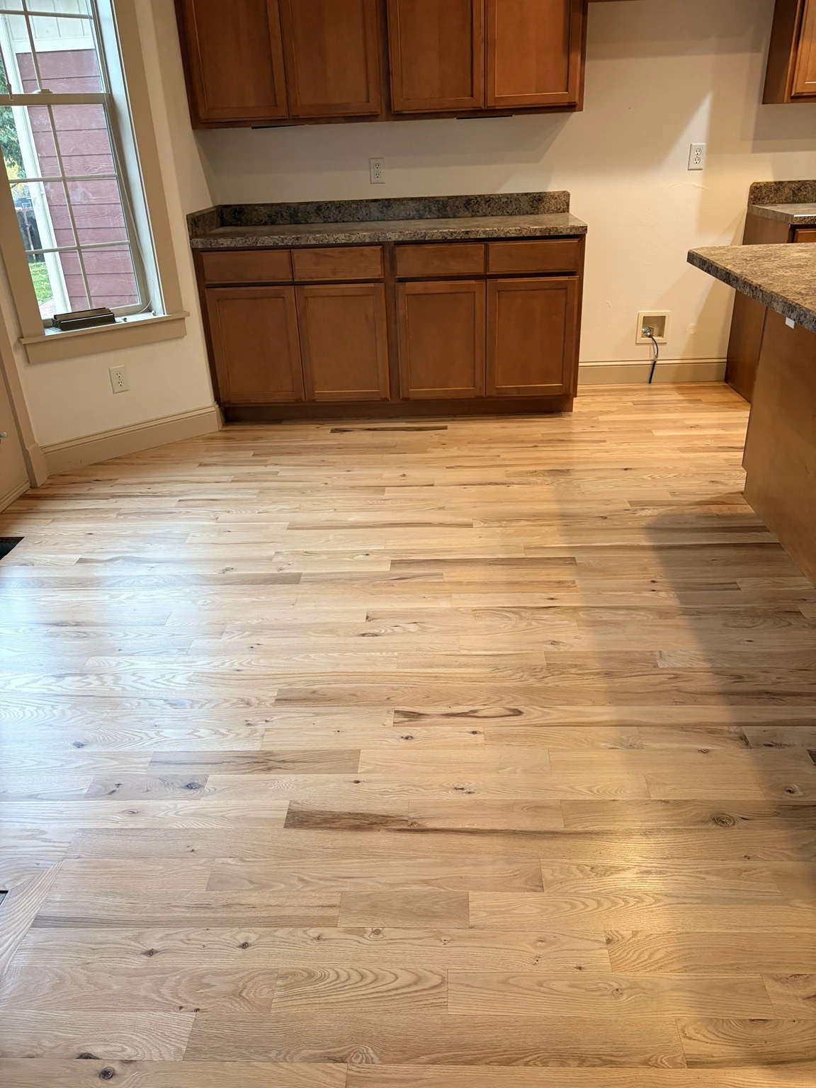 Hardwood flooring project detail in a home